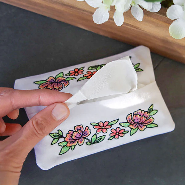 Color Theory Floral Tissue Holder (In-the-Hoop) - Image 3