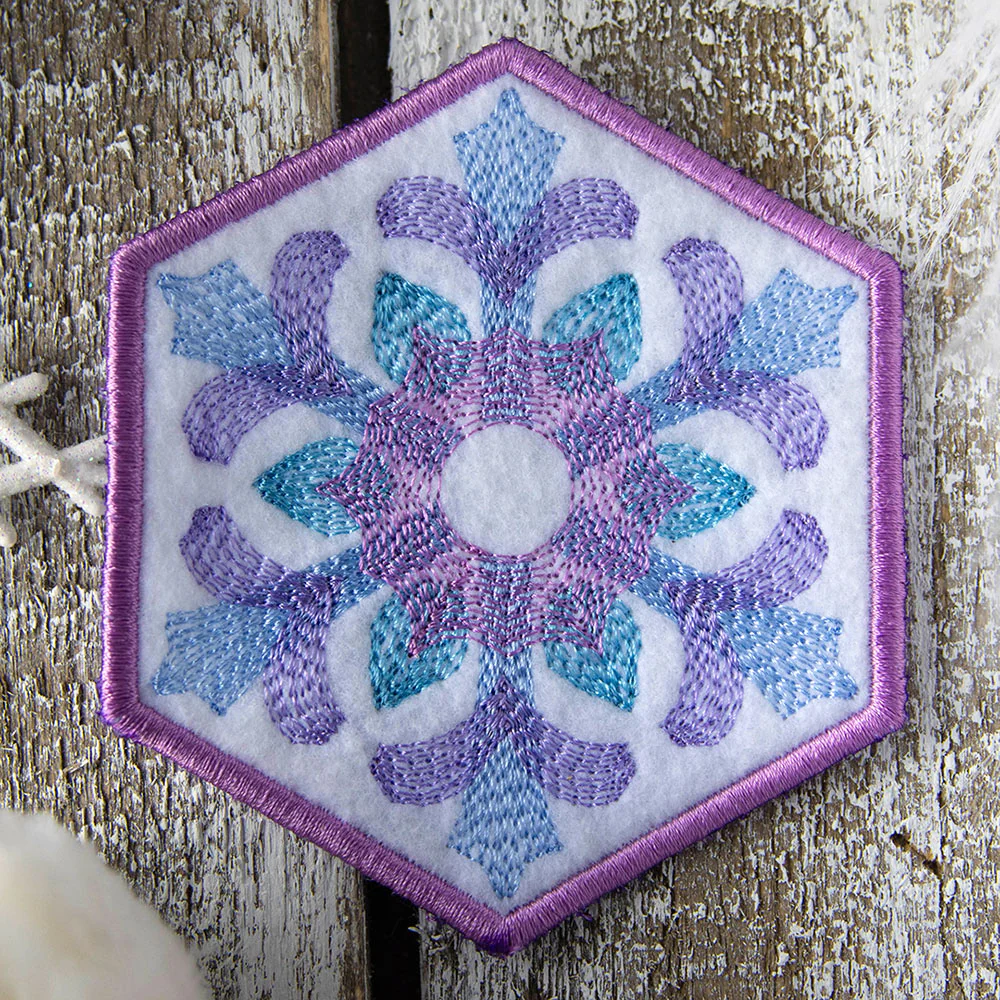 Color Theory Snowflake 1 Coaster (In-the-Hoop) - Image 4