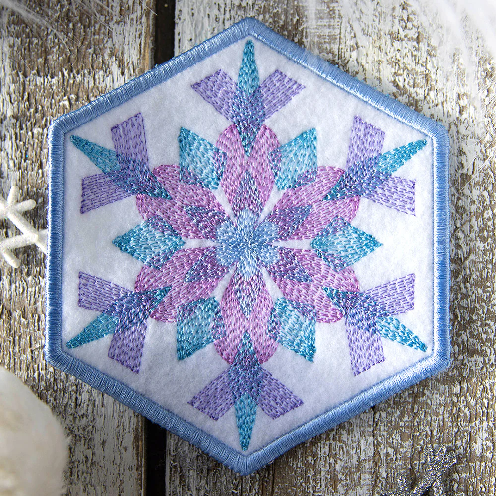 Color Theory Snowflake 4 Coaster (In-the-Hoop) - Image 4