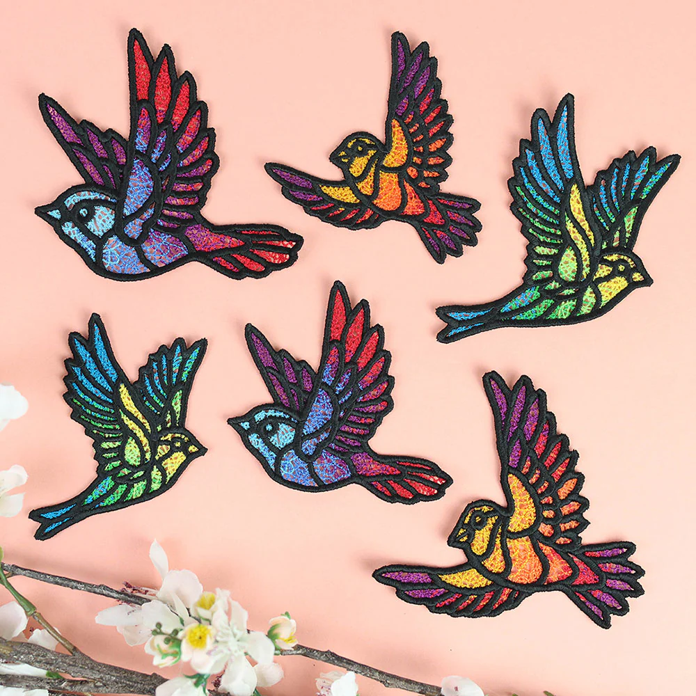 Colorful Bird in Flight 1 (Lace) - Image 3