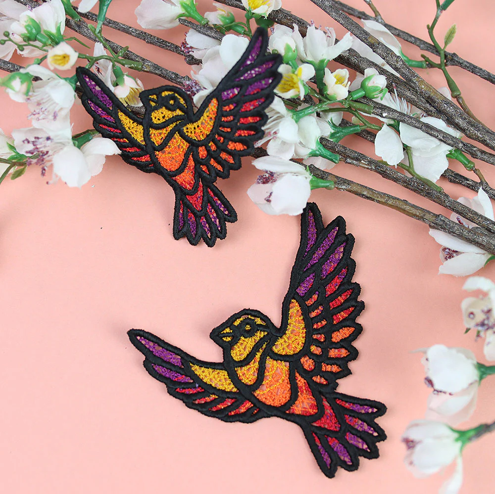 Colorful Bird in Flight 3 (Lace) - Image 2