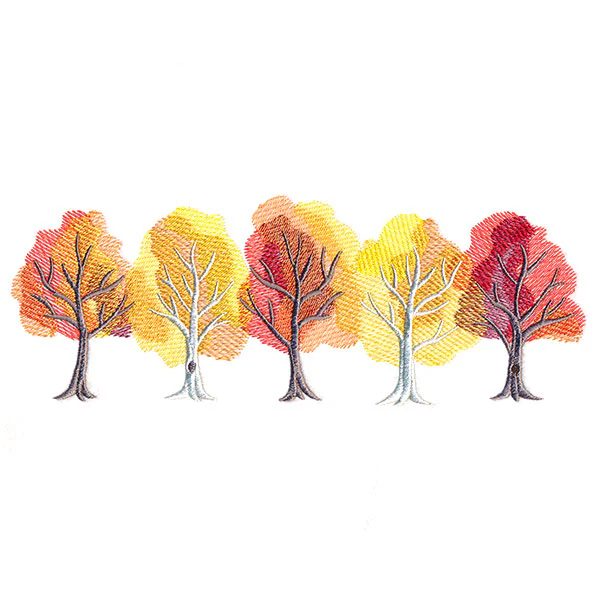 Colors of Autumn Tree Border - Image 2