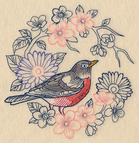 Colors of Spring Robin Wreath - Image 3