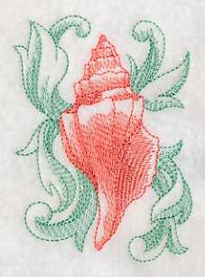 Conch Shell with Baroque Background - Image 3