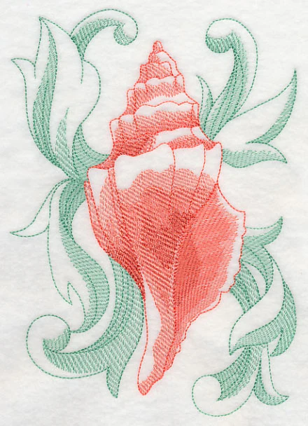 Conch Shell with Baroque Background - Image 4