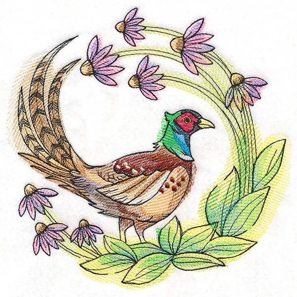 Coneflower Blooms Pheasant - Image 11