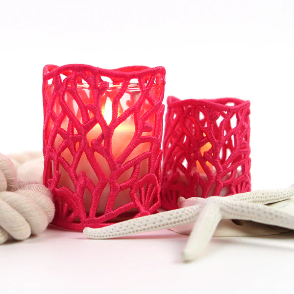 Coral Splash Candle Wrap (Lace) - Image 3