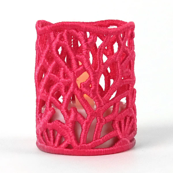 Coral Splash Candle Wrap (Lace) - Image 4