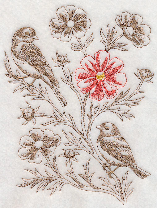 Cosmos and Eastern Bluebird (Toile) - Image 5