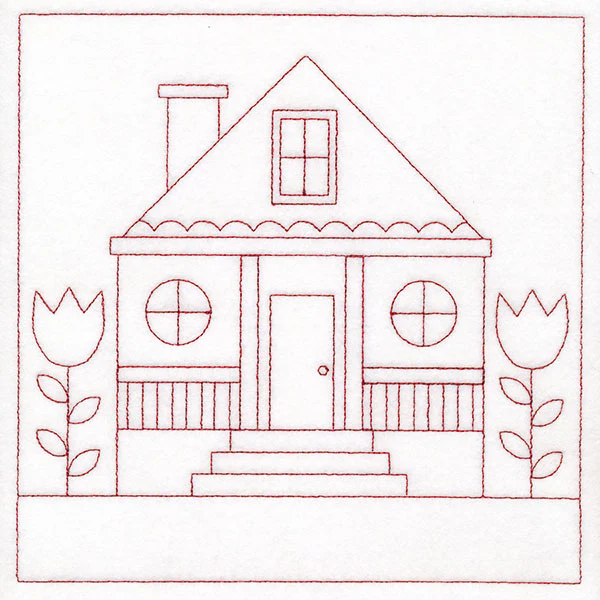 Cottage Nostalgia Quilting - House with Tulips (Double Run)