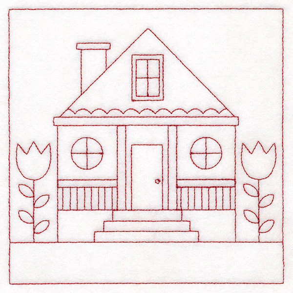 Cottage Nostalgia Quilting - House with Tulips (Double Run) - Image 5