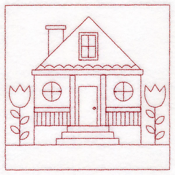Cottage Nostalgia Quilting - House with Tulips (Double Run) - Image 7