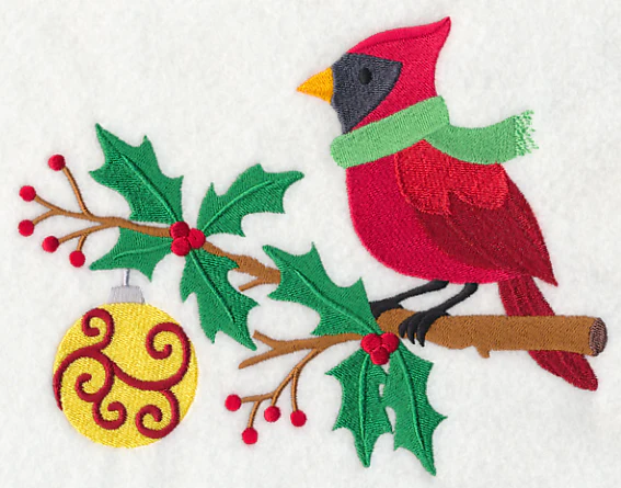 Country Christmas Cardinal on Branch - Image 2
