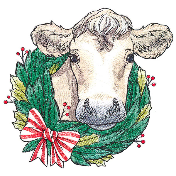 Country Christmas Cow