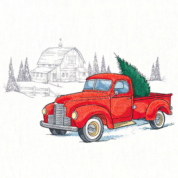 Country Christmas Retro Truck - Image 9