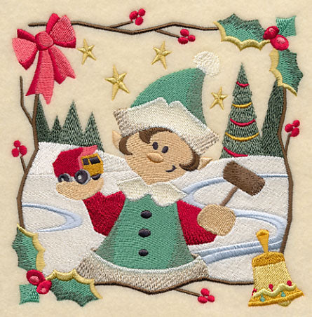Country Christmas Square - Boy Elf - Image 3