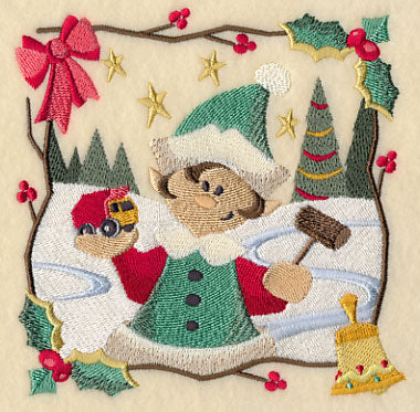 Country Christmas Square - Boy Elf - Image 4