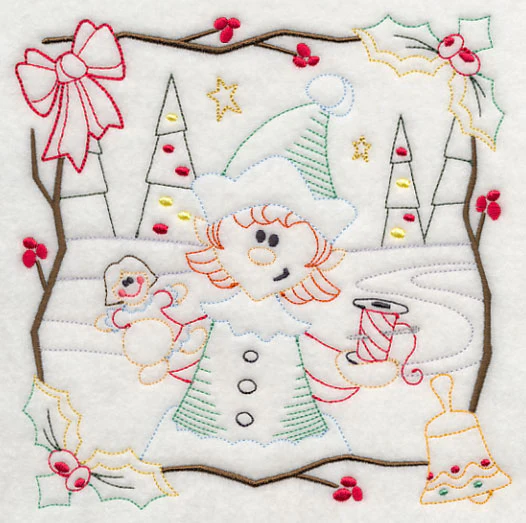 Country Christmas Square - Girl Elf (Vintage) - Image 2