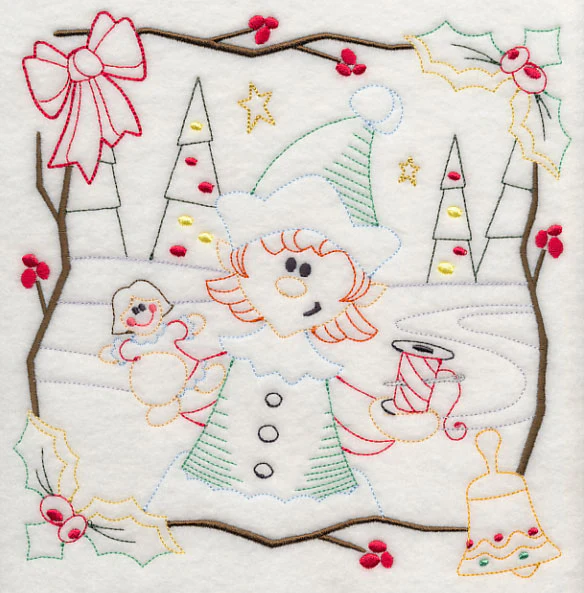 Country Christmas Square - Girl Elf (Vintage) - Image 6