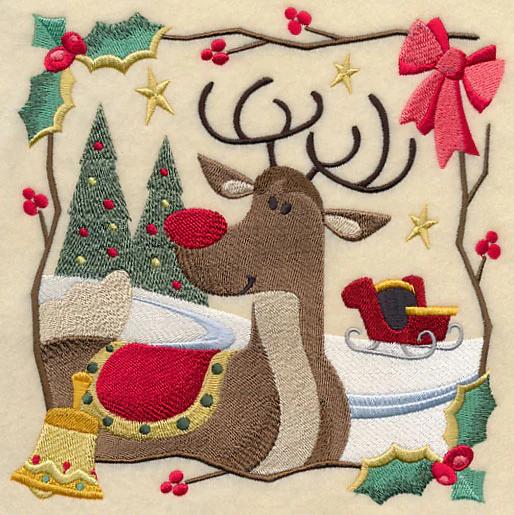 Country Christmas Square - Rudolph - Image 2