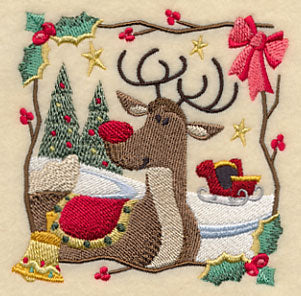 Country Christmas Square - Rudolph - Image 5