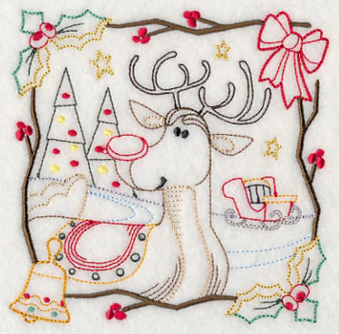 Country Christmas Square - Rudolph (Vintage) - Image 4