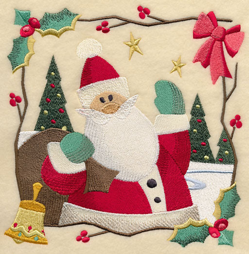 Country Christmas Square - Santa - Image 2