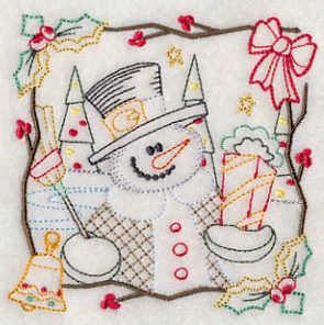 Country Christmas Square - Snowman (Vintage) - Image 5