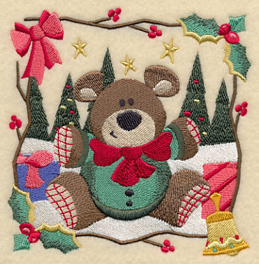 Country Christmas Square - Teddy Bear - Image 4