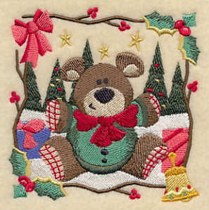 Country Christmas Square - Teddy Bear - Image 5