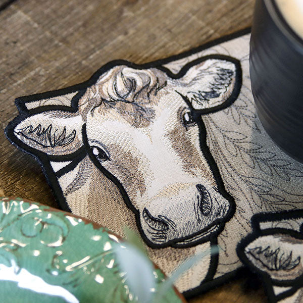 Country Farm Cow Mug Rug (In-the-Hoop) - Image 6