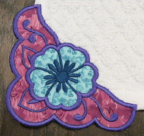 Country Flower Corner - Left (Edgy Applique) - Image 2