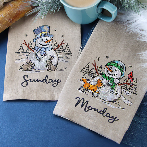 Country Snowman and Bunnies on Sunday - Image 6