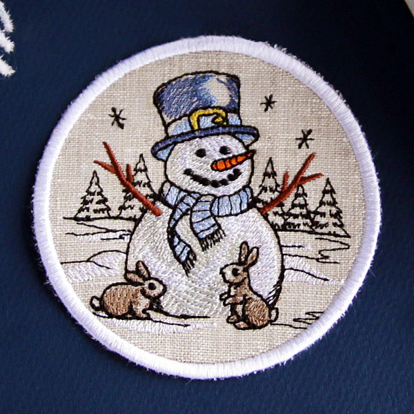 Country Snowman Coaster - Bunny Rabbits - Image 3