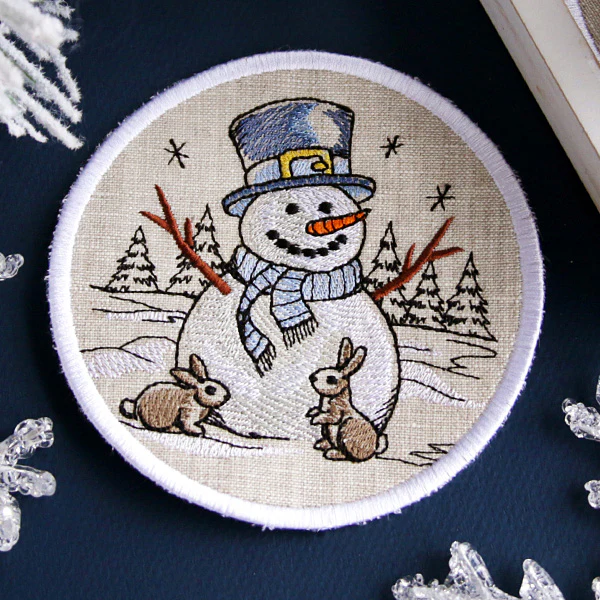 Country Snowman Coaster - Bunny Rabbits - Image 5