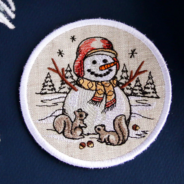 Country Snowman Coaster - Squirrels - Image 3