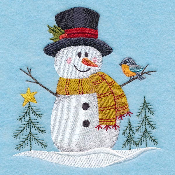 Country Snowman with Robin - Image 2
