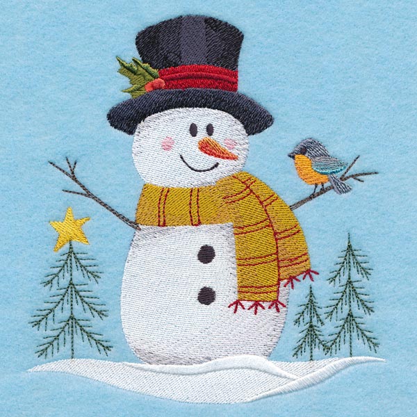 Country Snowman with Robin - Image 4