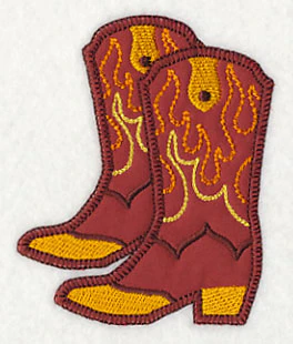 Cowboy Boot Pair with Flames (Heirloom Applique) - Image 3