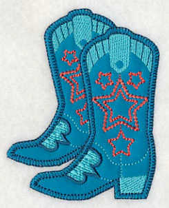 Cowboy Boot Pair with Stars (Heirloom Applique) - Image 3