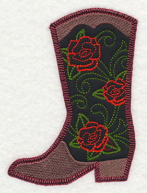 Cowboy Boot with Roses (Heirloom Applique) - Image 2
