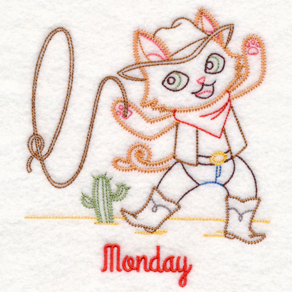 Cowboy Cat on Monday (Vintage) - Image 3