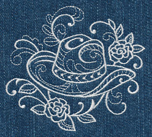 Cowboy Hat with Roses (Whitework) - Image 5