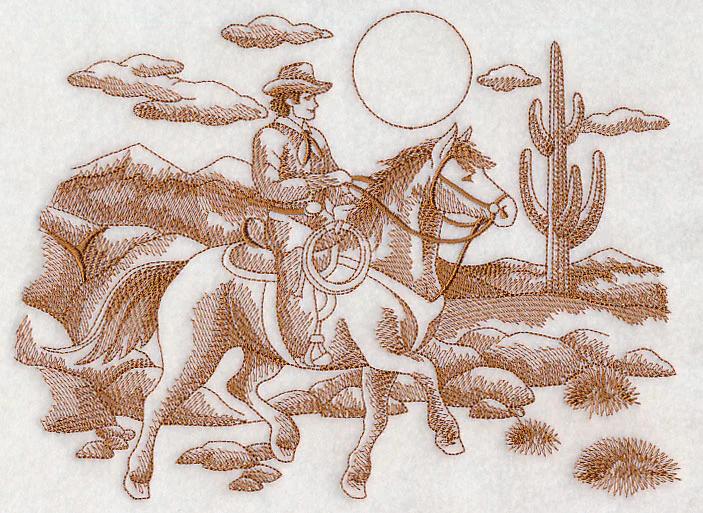 Cowboy Scene (Toile) - Image 4
