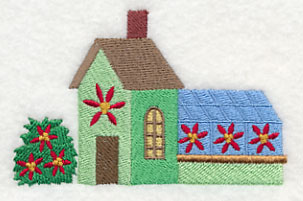 Cozy Christmas Village Poinsettia Greenhouse - Image 2