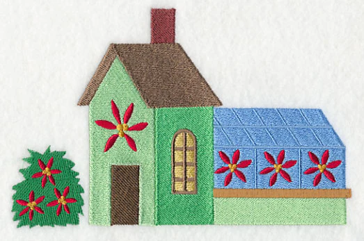 Cozy Christmas Village Poinsettia Greenhouse - Image 3