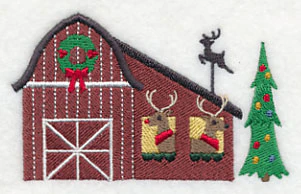 Cozy Christmas Village Reindeer Barn - Image 2