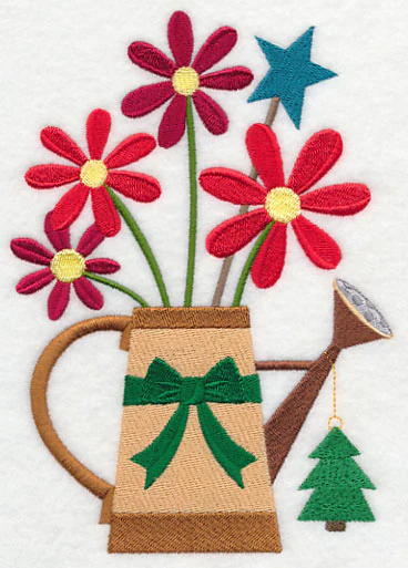 Cozy Christmas Watering Can with Tree - Image 2