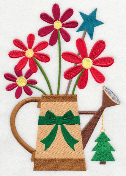 Cozy Christmas Watering Can with Tree - Image 4