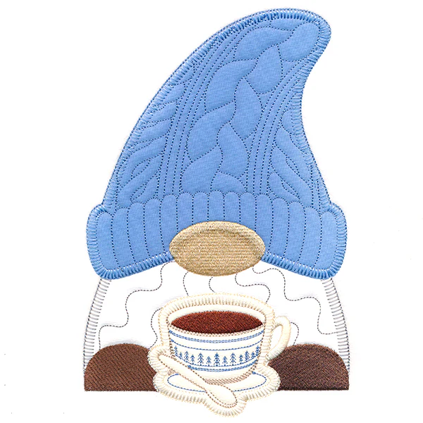 Cozy Coffee Gnome (Heirloom Applique) - Image 2
